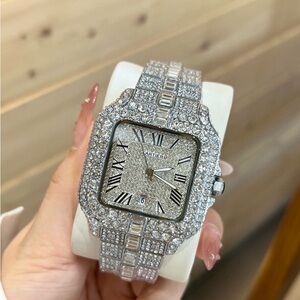 Cartier Silver Diamond-Encrusted Watch (coming soon)